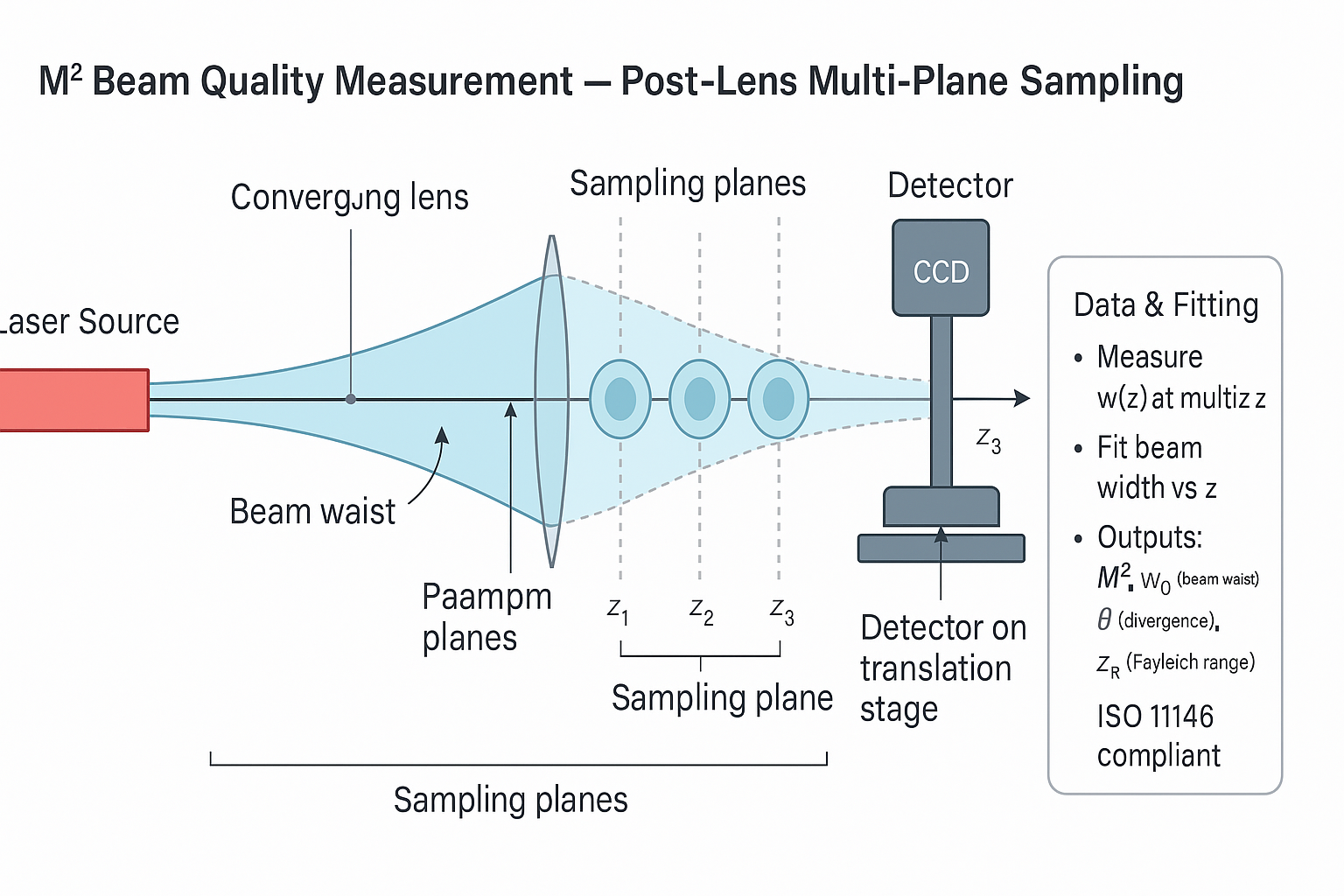 M²光束质量测量原理图